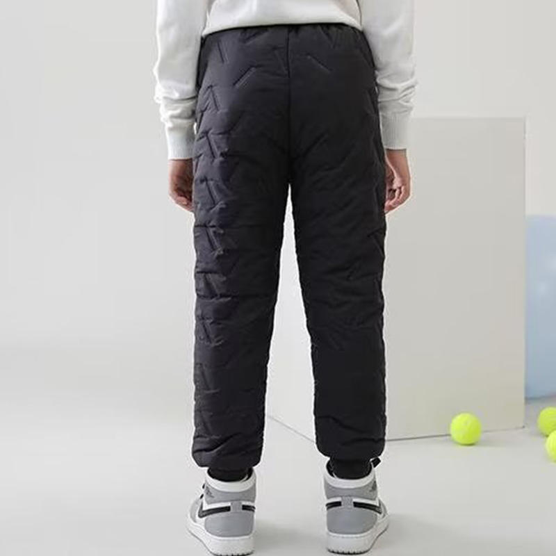Children's Winter Thickened Trousers Warm Medium-Large Child Solid Color Casual Pants