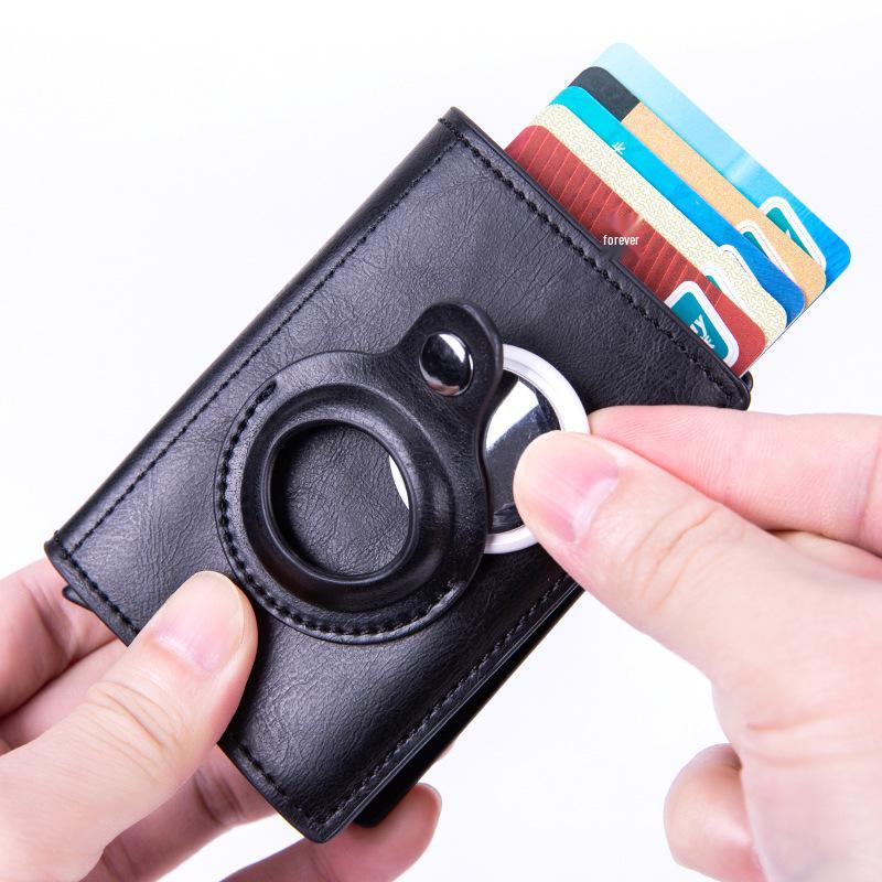 Anti-Theft RFID Aluminum & Stainless Steel Card Holder Leather Wallet.