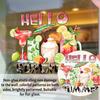 Hello Summer Window Clings Hawaiian Tropical Theme Static PVC Glass Sticker for Beach Pool Party Home Glass Doors Windows
