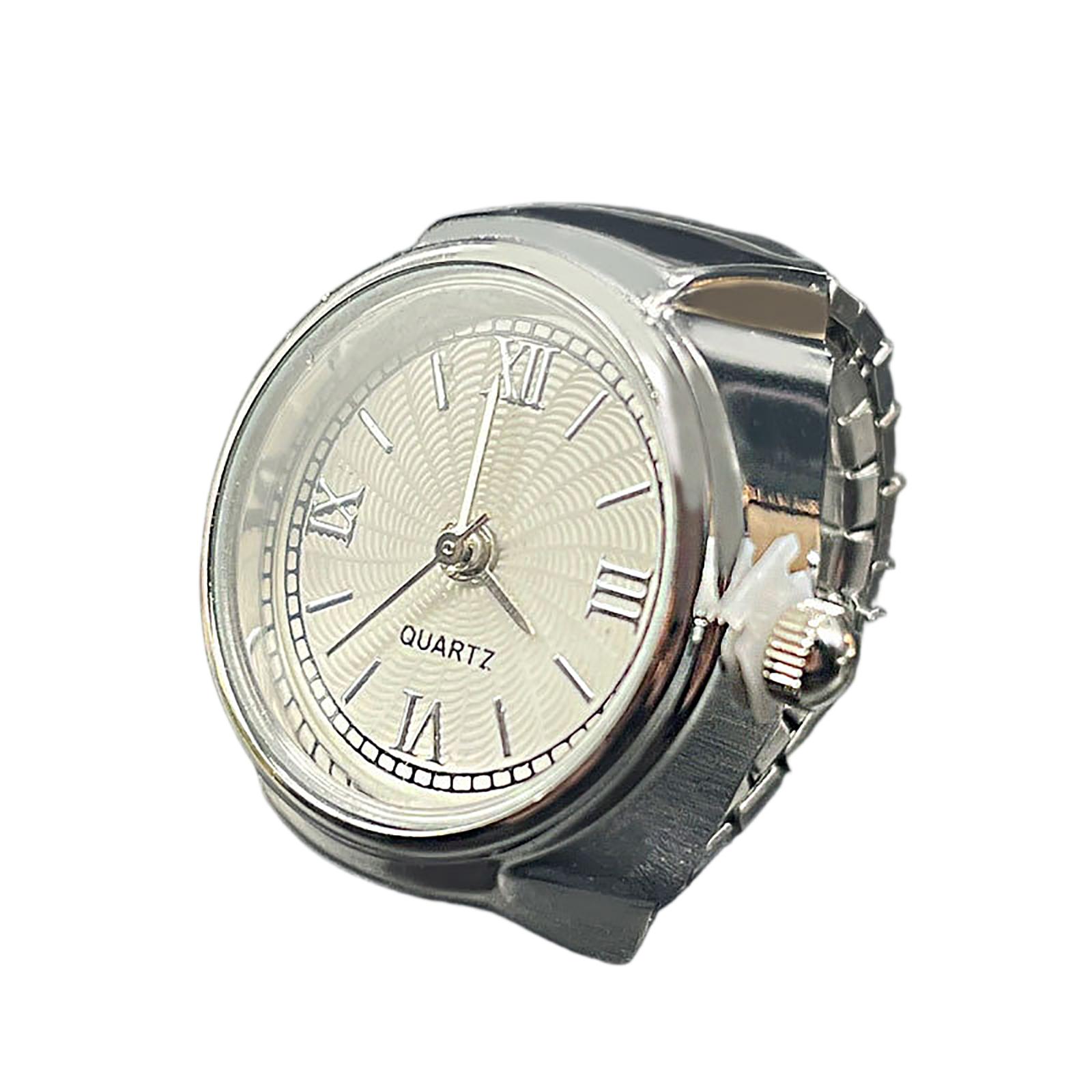 

Часы-кольцо Модные квадратные часы в форме кольца Индивидуальность Креативное ретро-кольцо в стиле Электронные часы One Size серебряный