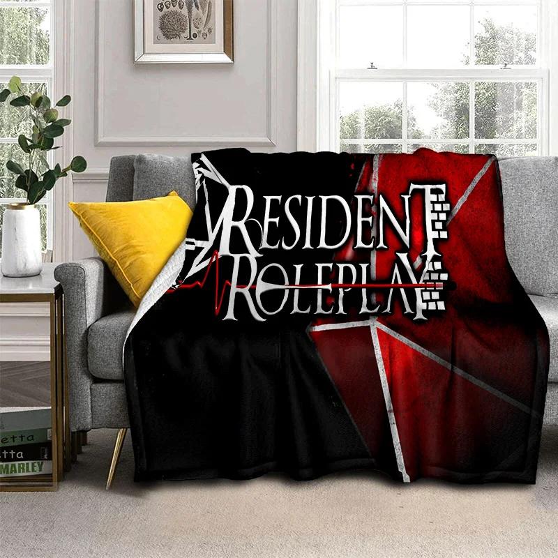 Pătură pentru jocuri 3D R-Resident Evil pentru jocuri, pătură moale pentru acasă, dormitor, pat, canapea, picnic, călătorie, birou, odihnă, pătură pentru copii