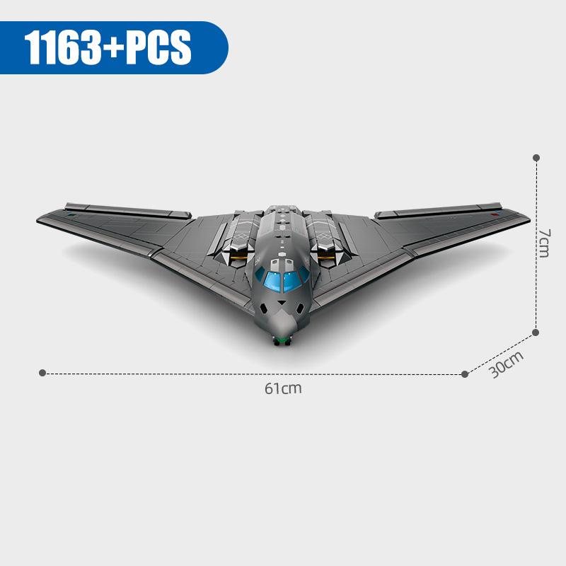 Brand-Spanking-New Army-Inspired Moc High-Standard 1163Pcs High-Standard Stealth-Style Strategic Premium-Quality Bomber Construction-Set-Kit