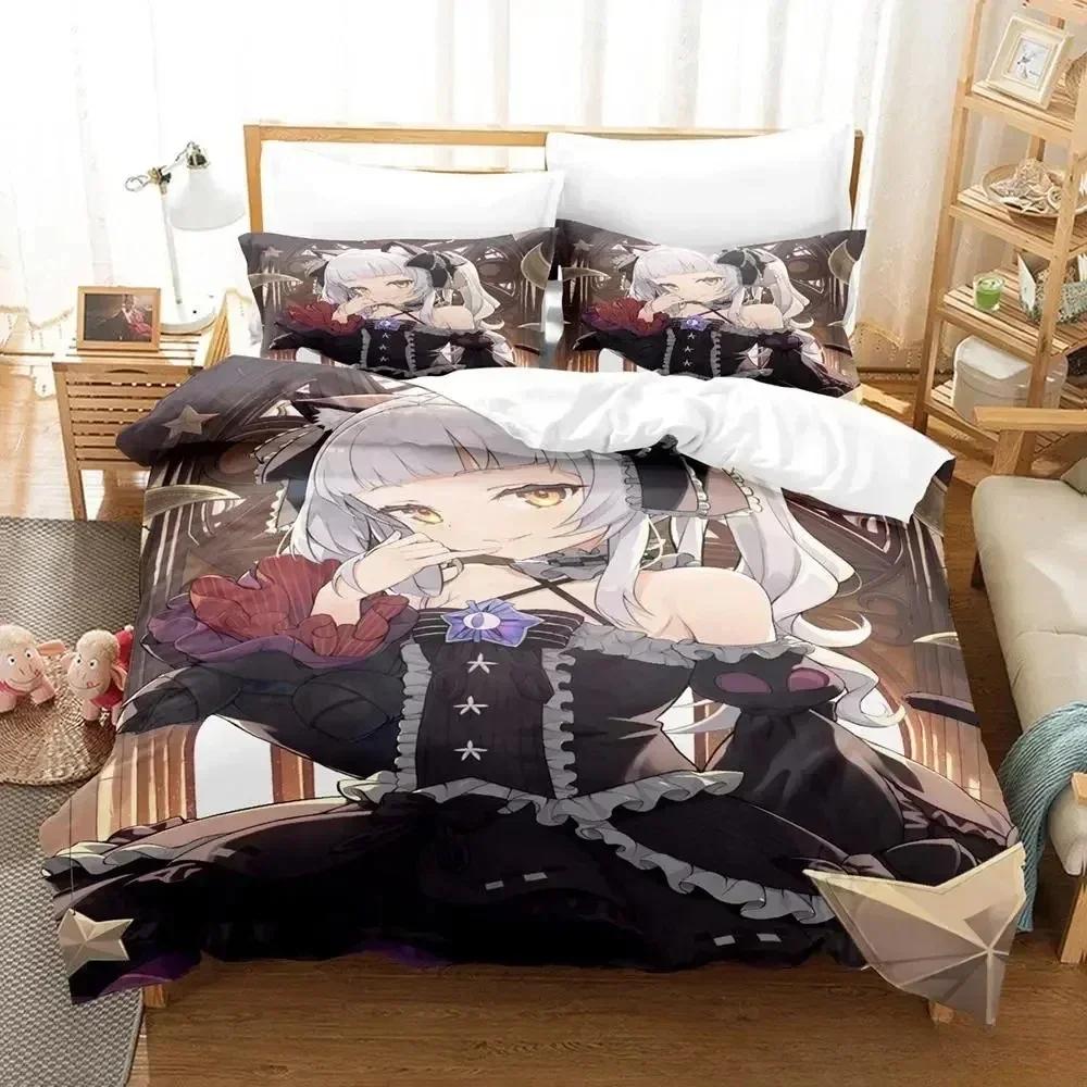 Top Murasaki Shion Bedding Set Single Twin Full Queen King Size Bed Set Adult Kid Bedroom Duvet Cover Sets Anime Kawaii Girl Bed