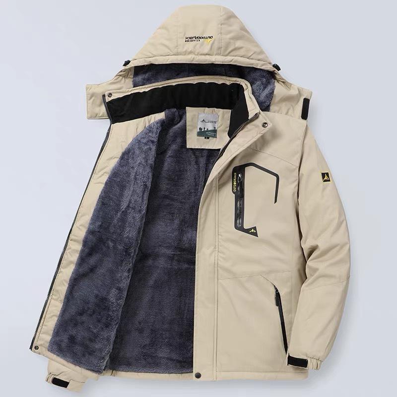 Winter Jacket Men's Jacket Cotton Jacket Plus Velvet Thick Coat Cotton Jacket Men's Outdoor Cold-proof Clothing Winter Clothes