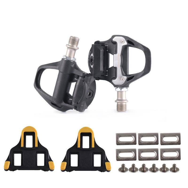 Road Bike Lock Pedal Self-Locking Pedal with Steel Spindle and DU Bearing for Cycling Pedal чёрный