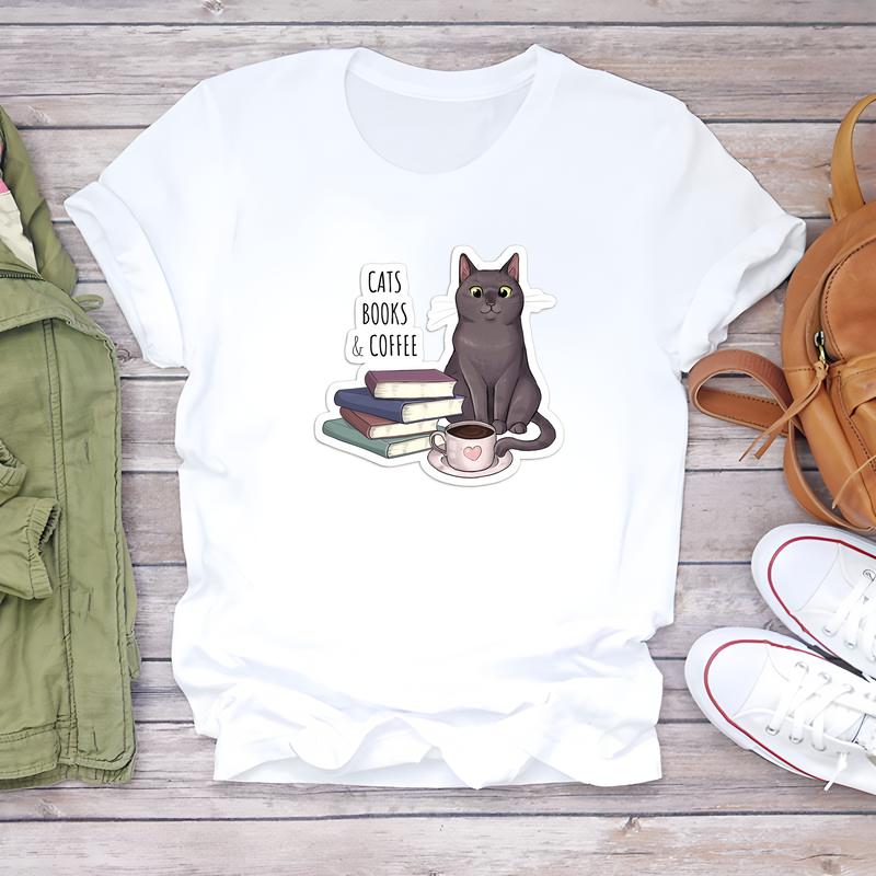 

Женская футболка, милые и модные летние принты, повседневная одежда с коротким рукавом. 5XL