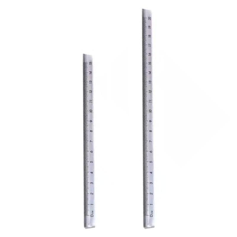 2Pcs Clear Triangular Scale Ruler 15cm 20cm Plastic Drawing Ruler Geometry Tool for Measuring Engineering Drawing 1