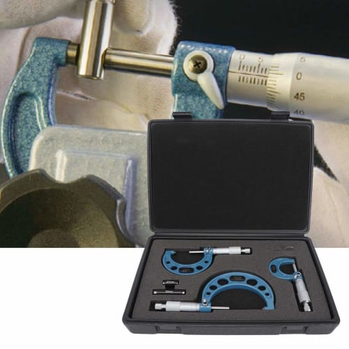 3-Piece Micrometer, Digital Micrometer, Bearing Steel Micrometer, 0-75mm Professional Tube Outer Thickness Diameter Indicator Gauge, Measuring Tool Fo