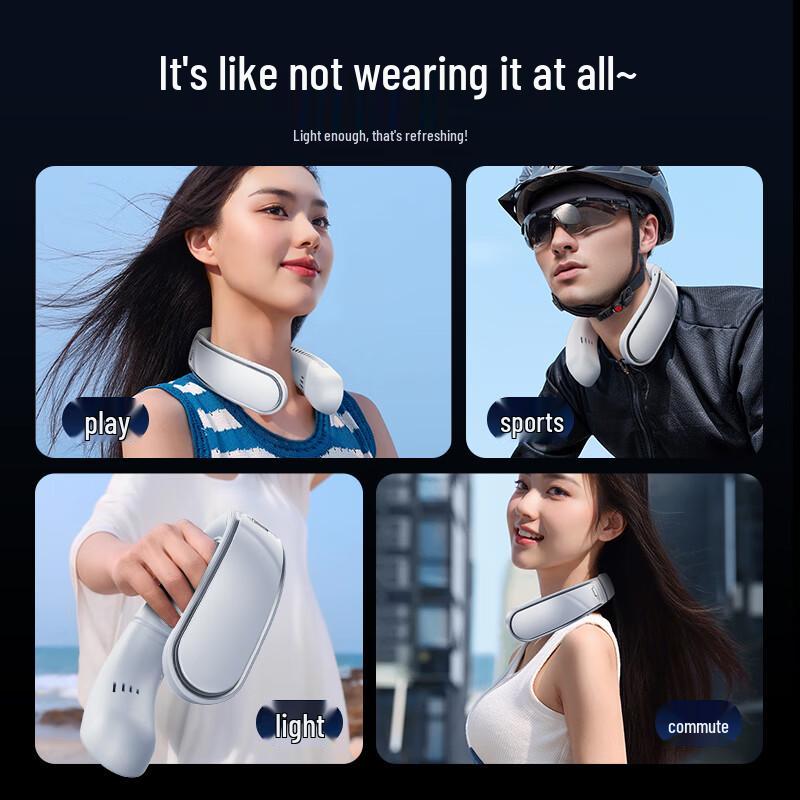 Remax Portable Bladeless Neck Fan with Ice Ceramic Cooling
