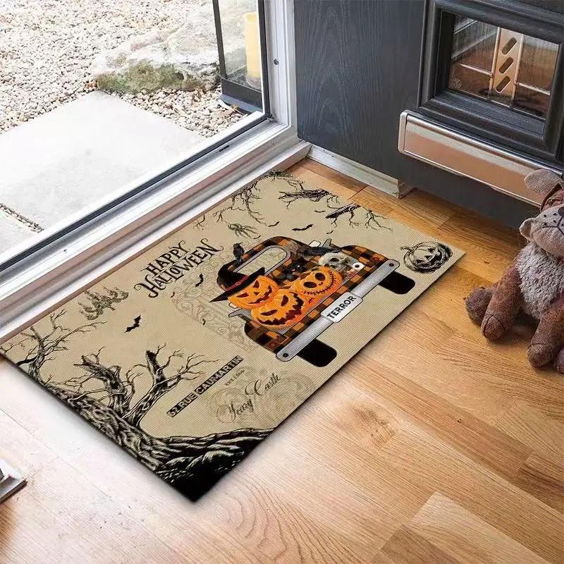 American Halloween Decorative Doormat Anti-Slip Foot Mat Home Bathroom Toilet Floor Mat for Entrance Hall Home Decoration
