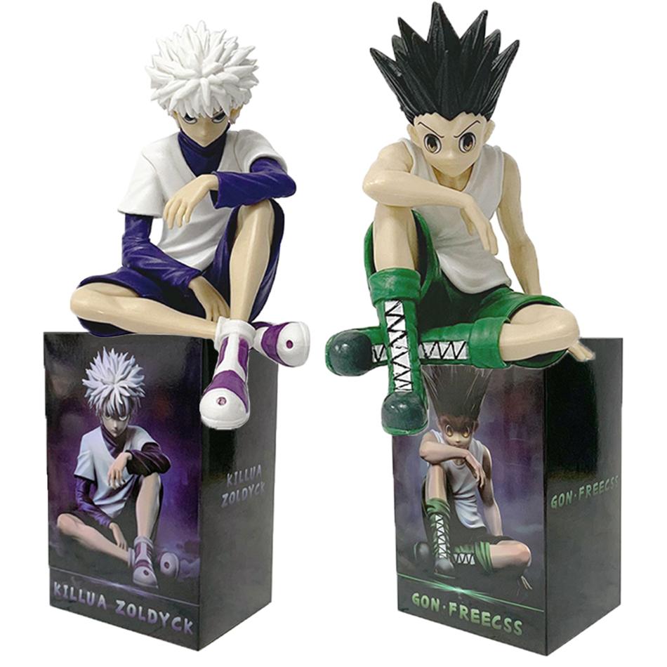 Full Time Hunter Anime Character Sitting Posture Qiben Sitting Posture Xiaojie Handheld Desktop Ornament PVC Trendy Toy Model