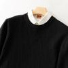 Men's Cashmere Sweater Loose and Thick Jacquard Crewneck Sweater Autumn and Winter Solid Color Men's Knit Bottom Sweater