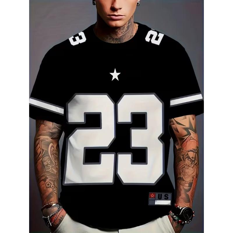 New Summer Men's 3D Digital Printed Soccer Jersey, Loose Fit, Breathable, Quick-Drying, Short-Sleeve Sports Training Jersey