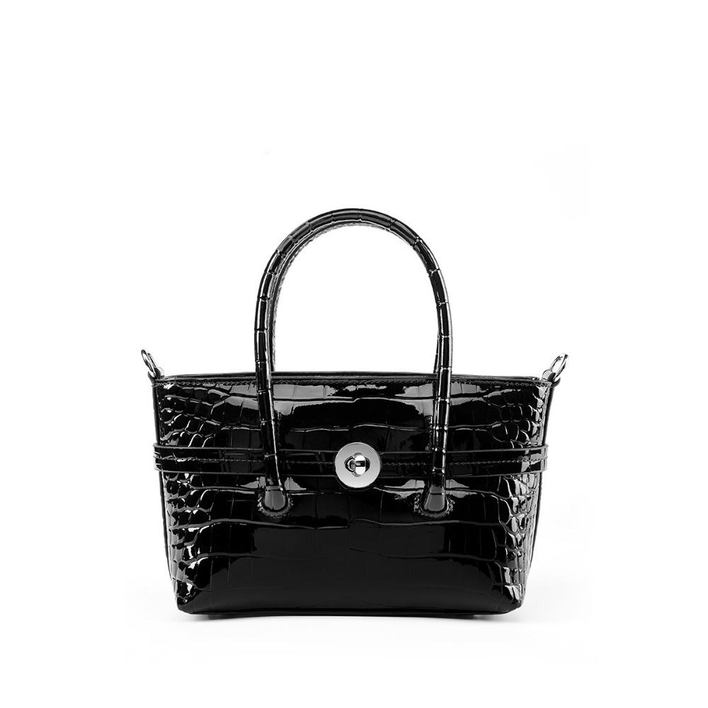 

Модная кожаная универсальная сумка Новая однотонная темпераментная сумка через плечо, кроссбоди, тоут, большая сумка, сумка высокого класса чёрный