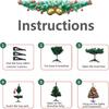24"/60cm Tabletop Xmas Tree, Artificial Mini Christmas Pine Tree with LED String Lights & Ornaments