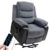 Overstuffed Corduroy Electric Lift Recliner Chair - Dark Grey