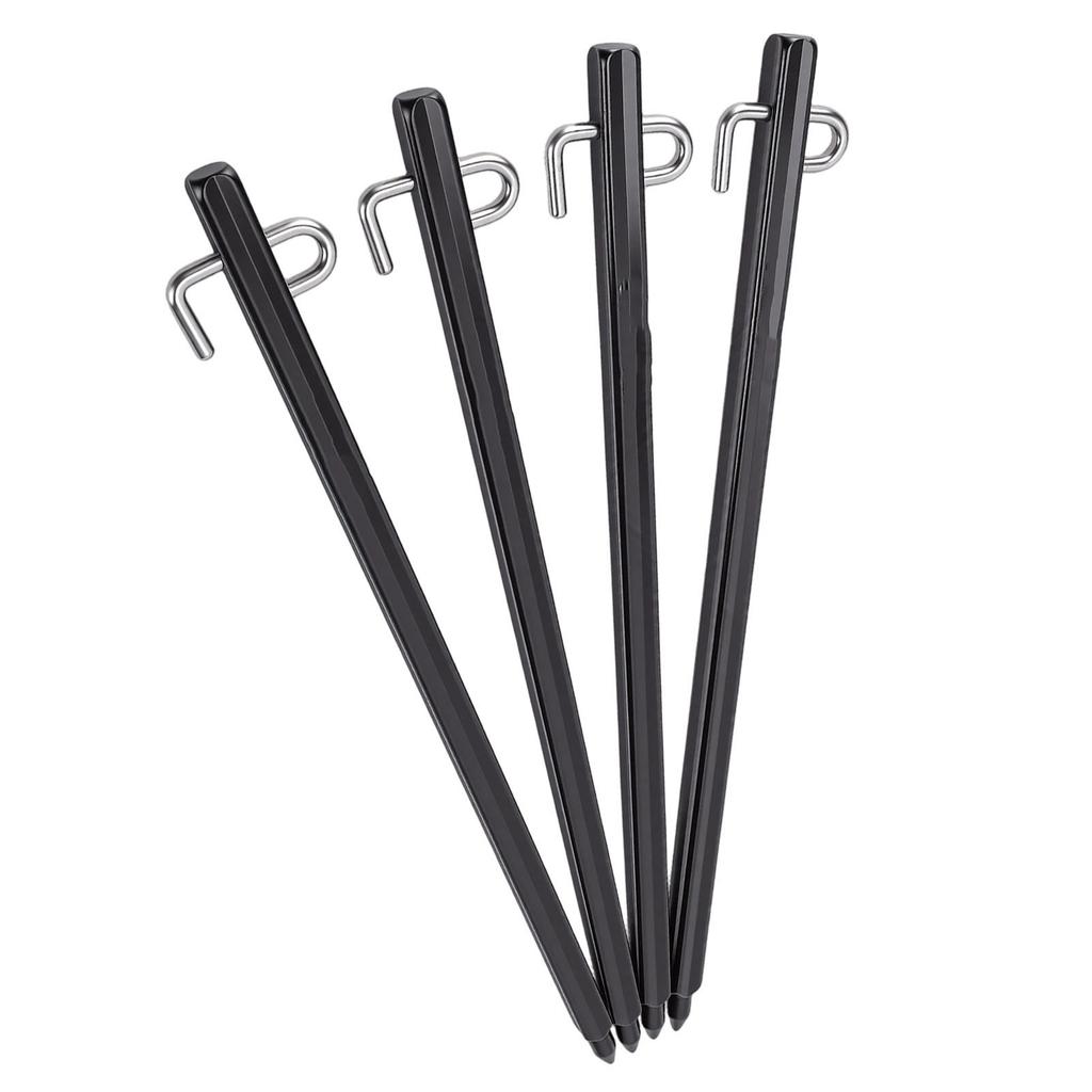 Heavy Duty Aluminum Alloy Tent Ground Stakes with Reinforced Hook, 11.02 Inch for Awning