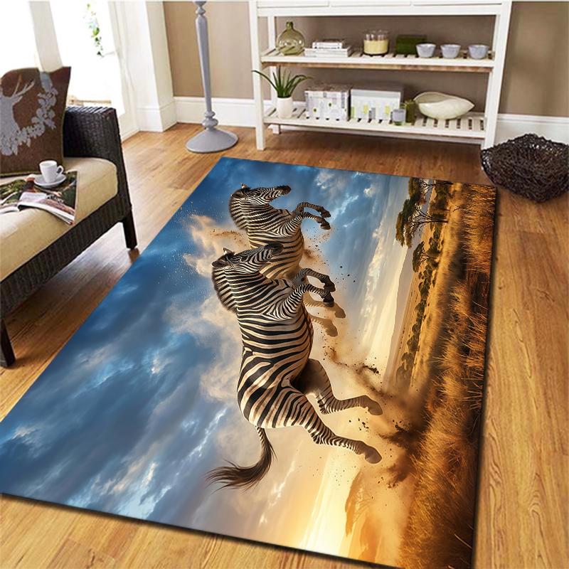 Flying Sunset Animals Pattern Square Carpet,Area Rug,Carpet Rug for Living Room Bedroom Sofa Playroom Decor,Non-slip Floor Mat,Holiday Birthday Gifts