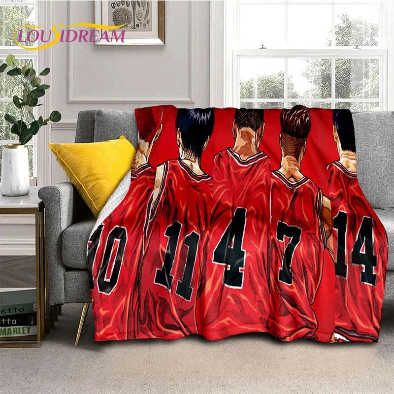 Cartoon Slam Dunk Basketball Anime Soft Flannel Blanket for Beds Bedroom Sofa Picnic,Throw Blanket for Outdoor Leisure Nap Gift
