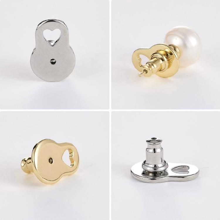 Secure Heart Shaped Earring Backs 4PCS Support Heavy Jewelry Lift Droopy Ears Sturdy Copper Construction