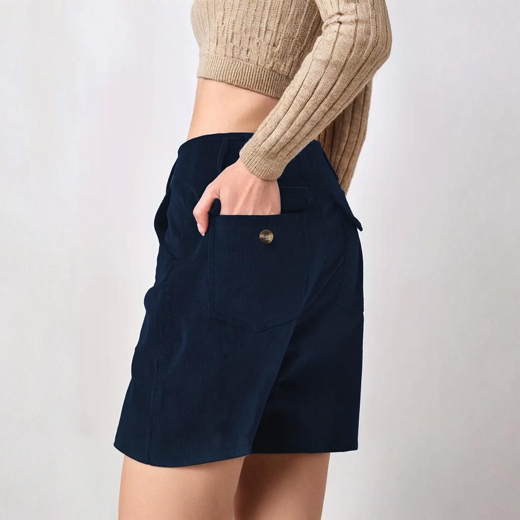 Women's Fashionable Casual Corduroy High-waisted Slimming Straight Leg Trousers