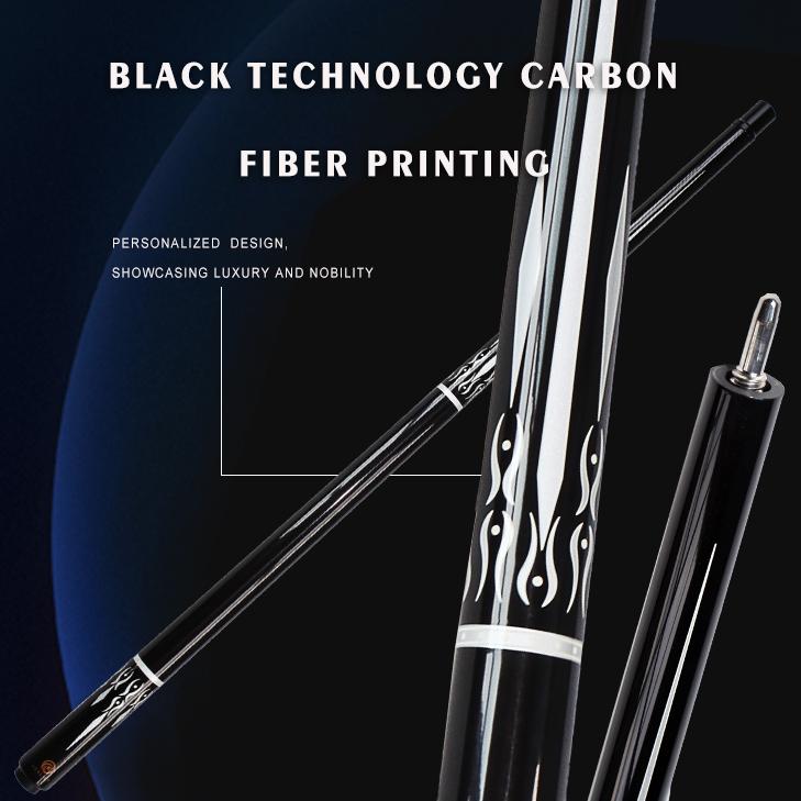 OKHEALING Pool Cue Carbon Fiber Billiards Sticks 12.9mm Tip Uni-loc Joint 147cm/58inch Length 19~21oz Weight