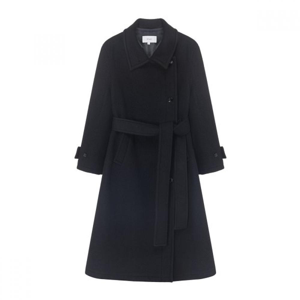 On On High Neck Belted Oversized Wool Coat New5xhb25 7j