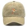 Cute Fox Print Snapback Sun Hat Big-eyed Fox Baseball Hat Washed Cotton Stylish Adjustable Baseball Cap Ideal Choice For Gifts