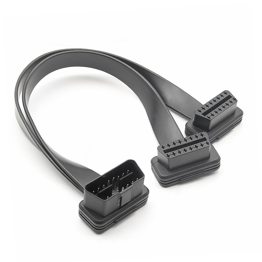 1 IN 2 Converted Cable OBD2 Flat Extension Cable With 16Pin connected 30CM