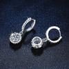 925 Sterling Silver 1 Carat Moissanite Round Earrings for Women Luxury Evening Style