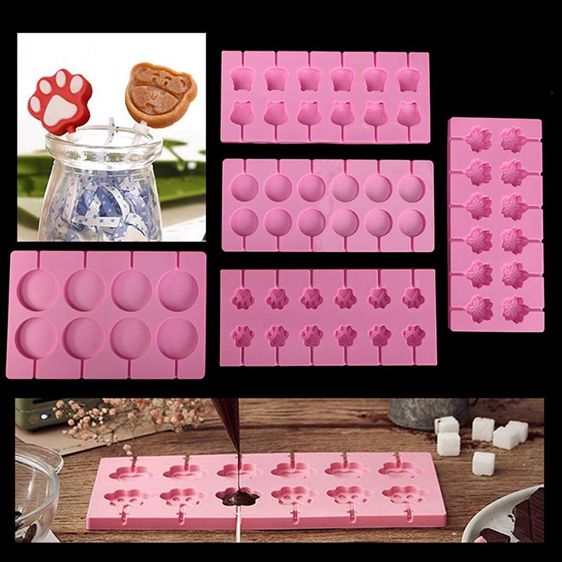 1Pc Silicone Lolly Mold Set With 12Pcs Lolly Sucker Sticks Candy Mold Sucker Molds And Chocolate Hard Candy Mold