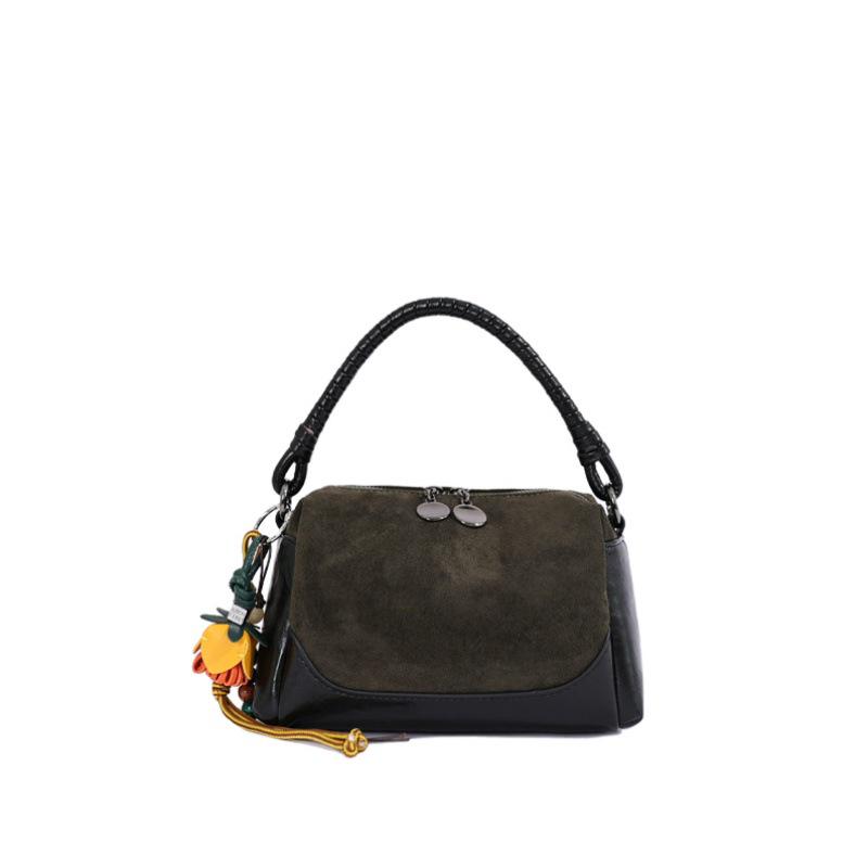 Retro Maillard Frosted Color Block Shoulder Bag - 2026 Early Autumn Women's Crossbody for Casual Commute