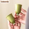 2pc/set Yaozhou Kiln Celadon Teacup Tea Dust Green High Foot Fragrant Cup Tea Tasting Single Mug Personal Master Cup Teaset 50ml