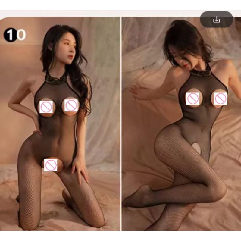 Hot Sexy Bodystocking Open Crotch Fetish Porno Sexi Women Crochless Teddy Lingerie Bodysuit Sexy Erotic Underwear Baby Doll Sex