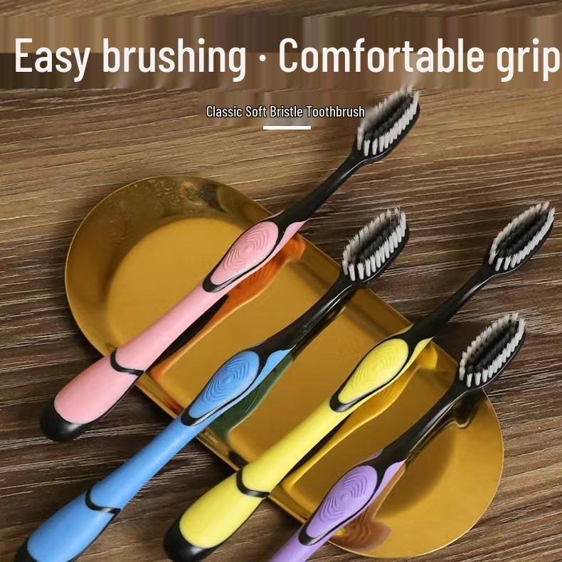 Da Boshu Bamboo Charcoal Antibacterial Soft Bristle Toothbrush Set for Couples - Individual Packaging for Home Use