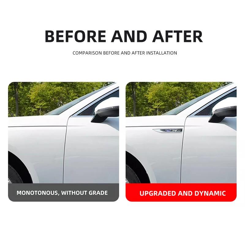 2PCS Car Chrome Modified Car Body Side Doors Blade Car Stickers For Ford ST FOCUS 2 3 Mondeo Fiesta Kuga MK2 MK3 MK4 Ecosport