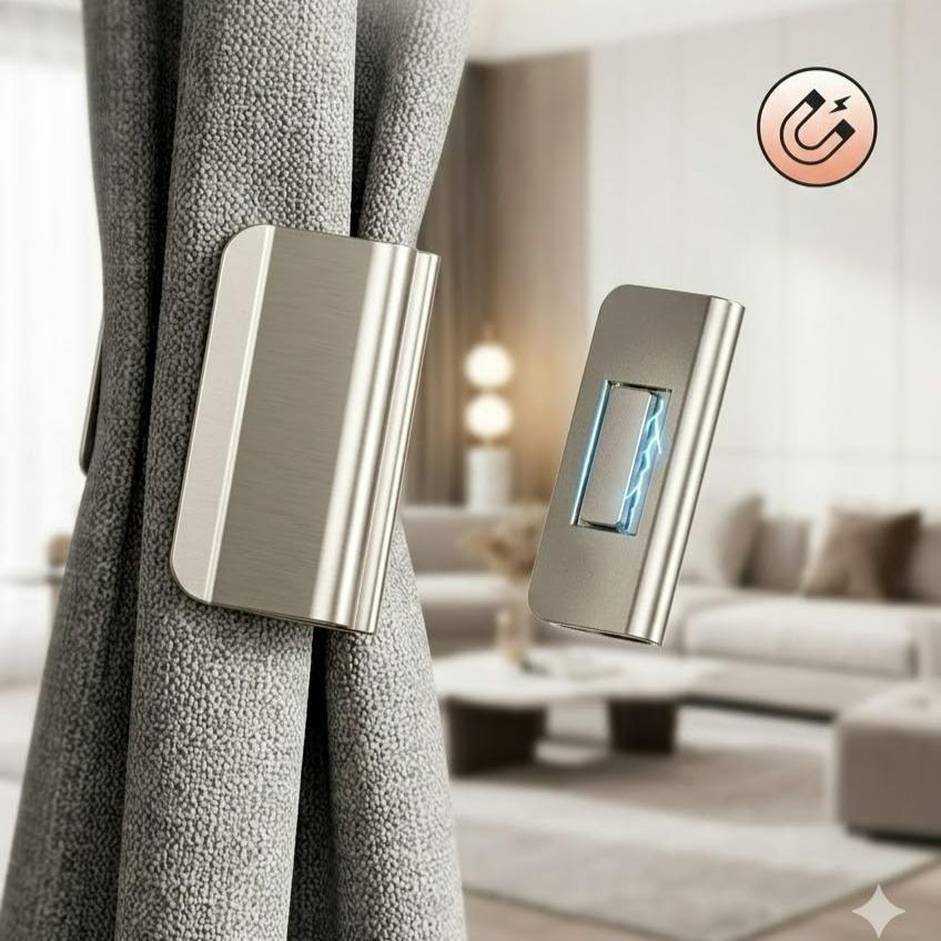 Magnetic curtain shading buckle Magnetic curtain closed fixed buckle nail-free seam-free household dormitory shading and anti-leakage