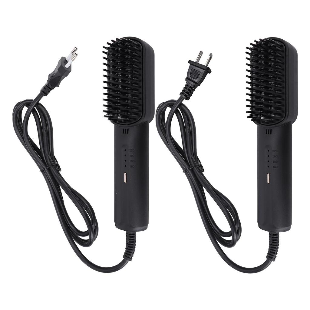 Hair Straightener Comb Hair Straightening Curling Brush Small and Exquisite Comb for Travel Black