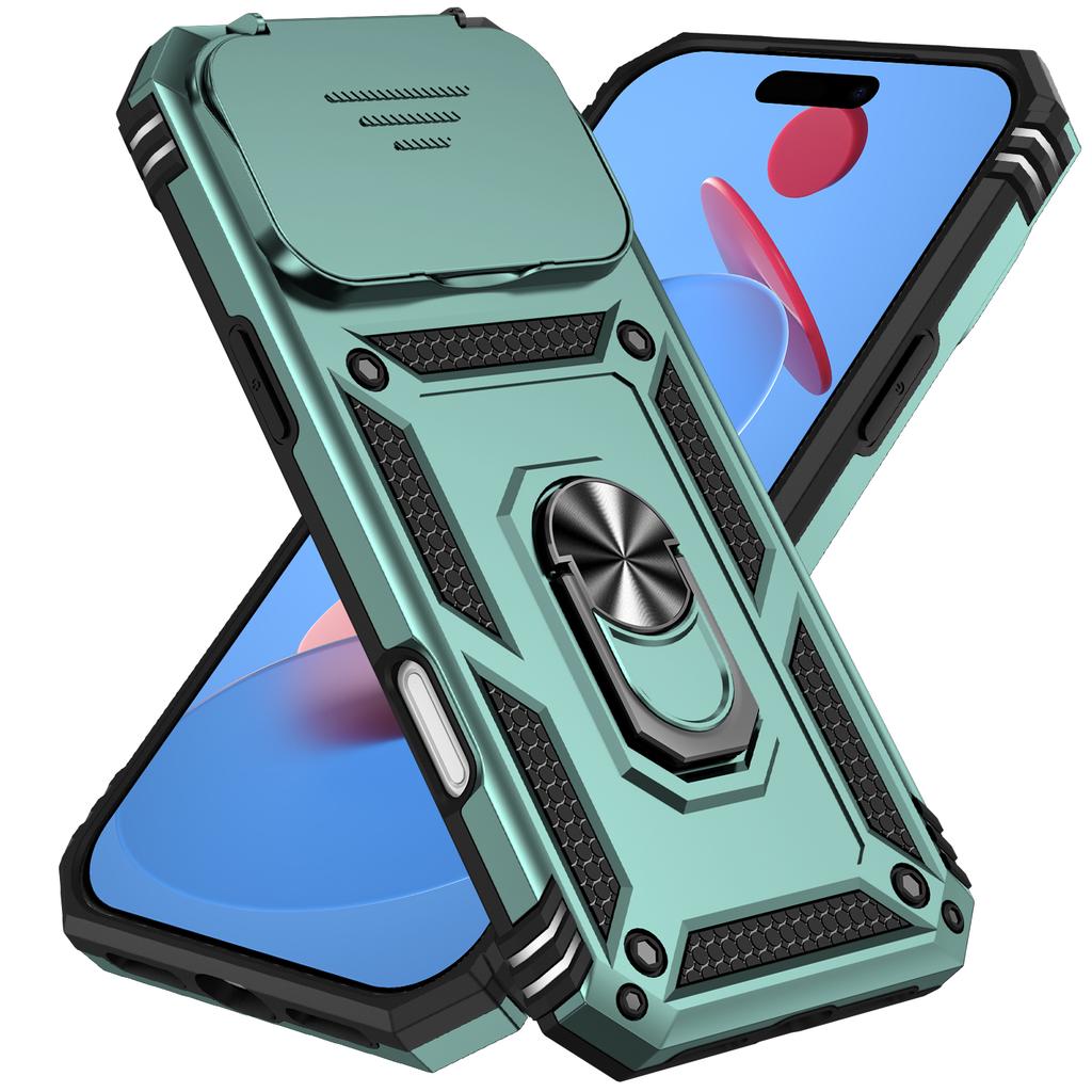 Militärische Schiebefensterhülle für iPhone 17 Pro Max Air 16e 16 Plus 15 14 13 12 11 Kameraschutzring Halter Rückseite