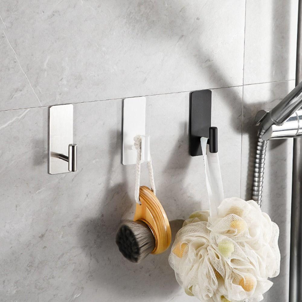 Wall-Mounted Towel Hooks Self-Adhesive Closet Stick Robe Sticky Holder Shower