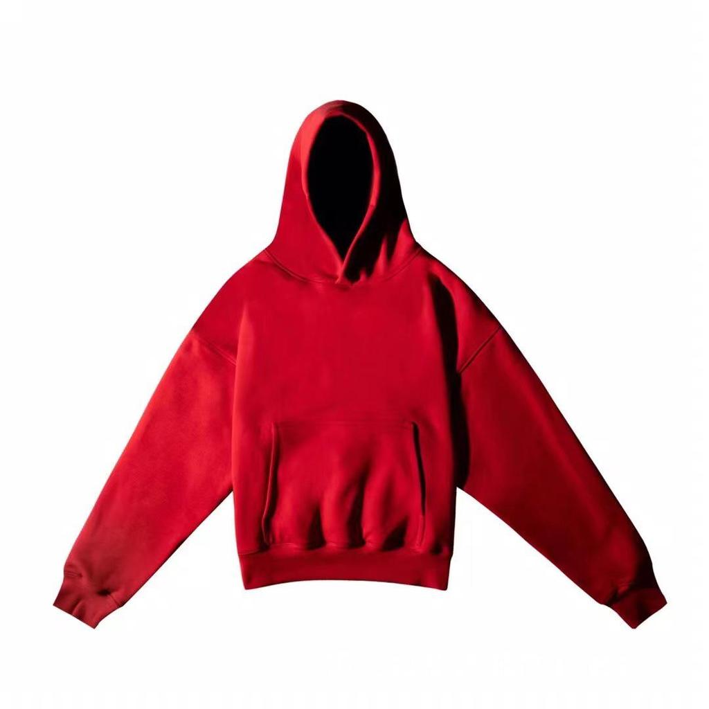 22ss Autumn/Winter Kanye Style Heavyweight Unisex Double-Layer Solid Color Hoodie