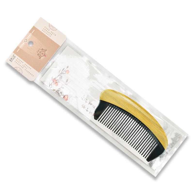 Portable Jade Sandalwood and Cow Horn Comb for Men & Women - Free Custom Engraving Gift Comb