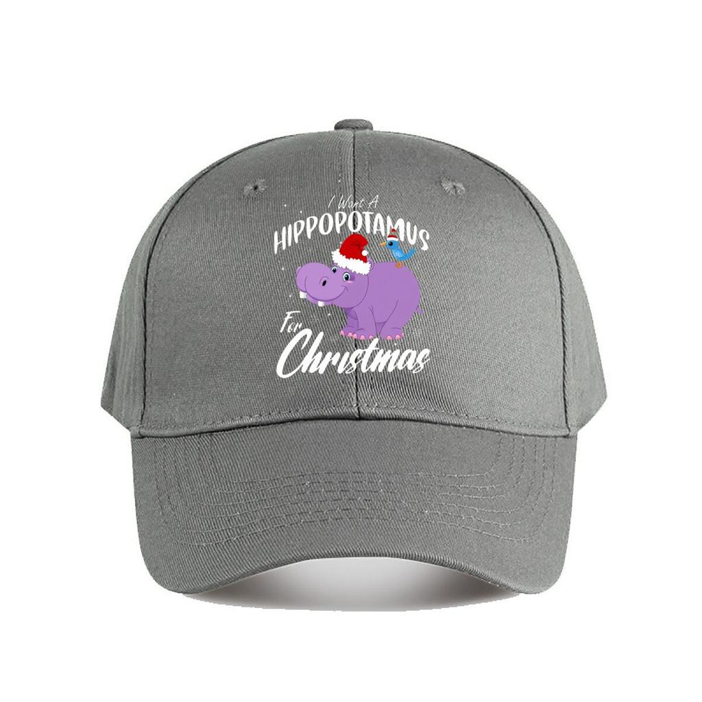Christmas Hippopotamus Santa Hat Blue Bird Baseball Cap Fashion Unisex Sunhat Womens Outdoor Sports