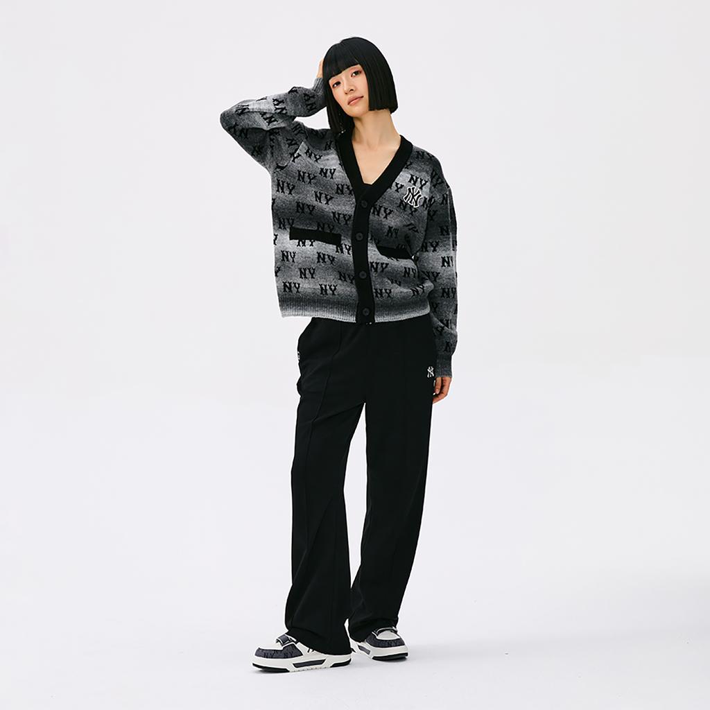 New MLB MONOGRAM Collection New York Yankees 25FW Knitwear Unisex Dark Charcoal Gray 3AKCM0354-50CGD