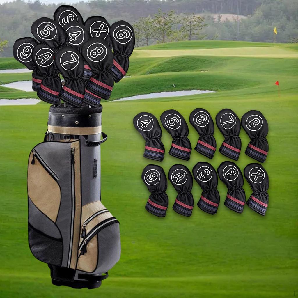 10 Pieces Golf Club Head Covers for Irons Iron Headcovers Lightweight Wedge Sleeves Games