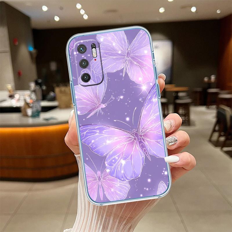 UP22 Colorful Butterfly Transparent Phone Case for Samsung Galaxy A04 A04S A14 A23 A34 A54 M23 M33 M52 M53