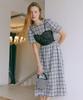 Etmont Check Bubble Bustier Dress Black