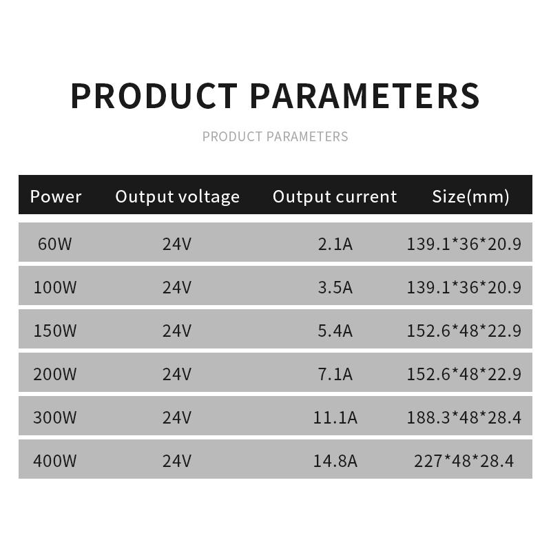 Ultra Thin LED Power Supply DC24V Lighting Transformers 60W 100W 150W 200W 300W 400W AC220V Driver For Strip Underground Lamp