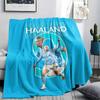 Erling Haaland Printed Flannel Blanket, Soft Throw for Bedroom Sofa, Washable,soccer Fan Merchandise, Great Gift.