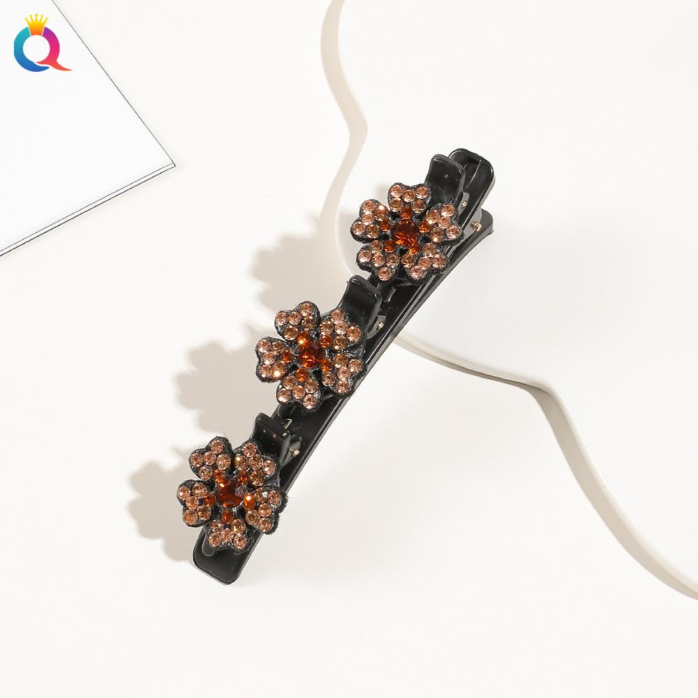 Vierblättriges Kleeblatt Blume Haarspange Damen Gebrochene Haarspange Flecht-Finishing-Artefakt Seitenklammer Ponyklammer